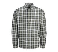 JACK & JONES Men's Jcocollective Zac Check Overshirt Ls Long Sleeve Shirt, Agave Green, XL