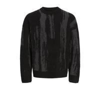 JACK & JONES Men's Jcocover Knit Brushed Crew Neck, Black, S
