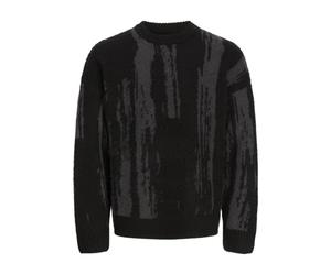 JACK & JONES Men's Jcocover Knit Brushed Crew Neck, Black, S