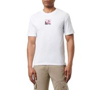 JACK & JONES Men's Jcoedition Berlin Tee SS Crew Neck T-Shirt, Almond Milk/Print:Pipes, M