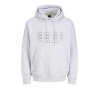 JACK & JONES Men's Jcofusion Branding Sweat Hood, White melange, M