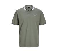 JACK & JONES Men's Jcohass Logo Polo Ss Sn Shirt, Agave Green, S