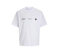 JACK & JONES Men's Jcoinfinity Placement Tee Ss Crew Neck, Bright White, M