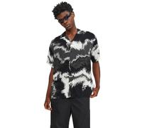 JACK & JONES Men's Jcojeff AOP Resort Shirt Ss Relax Short-Sleeved, Asphalt/Print: Water Paint, S