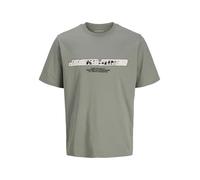 JACK & JONES Men's Jcolido AOP Front Print Tee Ss Cre Pls, Shadow, 5XL