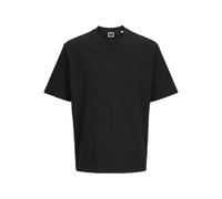 JACK & JONES Men's Jcolido Design Fabric Tee SS Crew Neck, Black, XL
