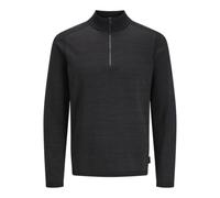 JACK & JONES Men's Jcomace Knit Half Zip SMU Jumper, Black/Detail: Melange, XL
