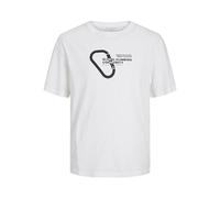 JACK & JONES Men's Jcoone Color Tee Ss Crew Neck Gc T-Shirt, White, M