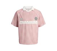 JACK & JONES Men's Jcoretreat AOP Mesh Open Collar Polo SS, Pink Icing, S