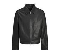 JACK & JONES Men's Jcosummit Leather Jacket, Black, S
