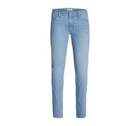 JACK & JONES Men's Jeans Skinny Fit Denim Liam Pants Low Rise Button Fly, Blue Colour, UK Size 32W / 32L