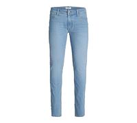 JACK & JONES Men's Jeans Skinny Fit Denim Liam Pants Low Rise Button Fly, Blue Colour, UK Size 36W / 32L