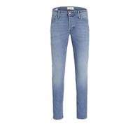 JACK & JONES Men's Jeans Slim Fit Denim Pants Low Rise Button Fly, Blue Colour, UK Size 28W / 32L