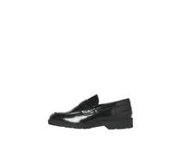 JACK & JONES Men's Jfwdax Leather Loafer Styd Ln, Black, 7 UK