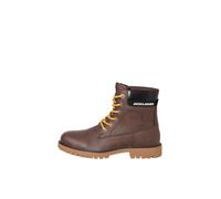 Jack & Jones Faux Leather Lace Up Worker Boots - Brown, Brown, Size 42, Men Brown