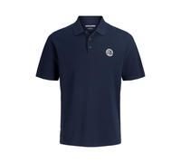 JACK & JONES Men's JJALLIANCE Polo Shirt, Short Sleeve Regular Fit Piqué Polo, 100% Cotton Casual Smart-Casual Top, Style 12288108, Navy Blazer Colour, UK Size -L