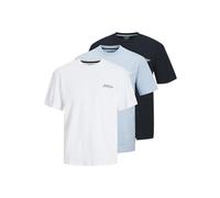 JACK & JONES Men's Jjbeau Tee Ss Frontprint 3pk Mp Jjbeau Tee Ss Front Print 3Pk Mp (Pack of 3)