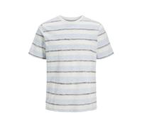JACK & JONES Men's Jjbirk Striped Tee Ss Crew Neck, Cloud Dancer, XL
