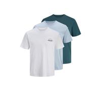 JACK & JONES Men's Jjbrandon Tee Ss Crew Neck 3Pk Mp, Celestial Blue, M (Pack of 3)