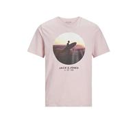 JACK & JONES Men's Jjcellox Tee SS Crew Neck T-Shirt, Pink Nectar, M
