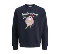 JACK & JONES Men's Jjchristmas Sweat Crew Neck Xmas, Sky Captain, L