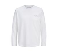 JACK & JONES Men's Jjcollege Logo Tee Ls Crew Neck, Bright White, XXL