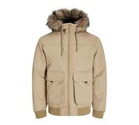 JACK & JONES Men's Jjconstruct Faux Fur Bomber Jacket, Elmwood, L