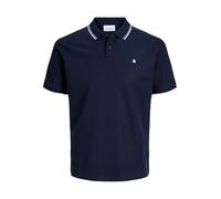 JACK & JONES Men's JJEAUSTIN Polo Shirt, Short Sleeve Regular Fit Polo, Button Placket Casual Smart-Casual Top, Style 12268130, Sky Captain Colour, UK Size - XL