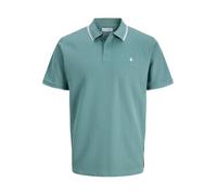 JACK & JONES Men's JJEAUSTIN Polo Shirt, Short Sleeve Regular Fit Polo, Button Placket Casual Smart-Casual Top, Style 12268130, Mineral Blue Colour, UK Size - M