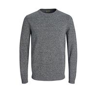 JACK & JONES Men's Jjebasic Knit Crew Neck Noos Jumper, Blue (Navy Blazer Detail: Twisted with Jet Stream), XXL UK