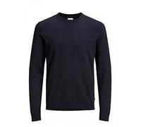 Jack & Jones Men's Jjebasic Knit Crew Neck Noos Jumper, Blue (Navy Blazer), L UK