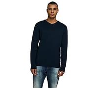 JACK & JONES Men's Jjebasic Knit V-Neck Noos Jumper, Blue (Navy Blazer Navy Blazer), Large