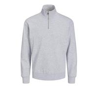 JACK & JONES Men's Jjebradley Sweat Half Zip Noos Sweatshirt, Light Grey Mix, S