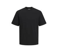 JACK & JONES Mens T-Shirt Plus Size Lightweight and Breathable Casual Short Sleeve Cotton T-Shirt for Men, Black Colour, Size- 6XL
