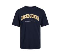 JACK & JONES Men's Jjecaleb Varsity Tee SS O-Neck Noos T-Shirt, Blazer Navy, XS