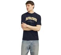 JACK & JONES Men's Jjecaleb Varsity Tee SS O-Neck Noos T-Shirt, Blazer Navy, XXL