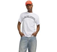 JACK & JONES Men's Jjecaleb Varsity Tee Ss O-Neck Noos T-Shirt, White, S