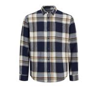 JACK & JONES Men's Jjeclassic Autumn Check Shirt Ls Sn Long Sleeve, Dark Navy, S