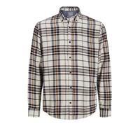 JACK & JONES Men's Jjeclassic Autumn Check Shirt Ls Sn Long Sleeve, Moonbeam, S
