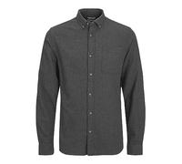 JACK & JONES Men's Jjeclassic Melange Shirt Ls Sn, Dark Grey Blend, XL