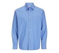 JACK & JONES Men's Jjecody Poplin Shirt Ls Sn Long Sleeve, Medieval Blue, XS