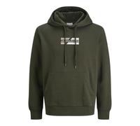 JACK & JONES Men's Jjecorp Graphic Sweat Hood Noos Hoodie, Green (Duffel Bag), XXL