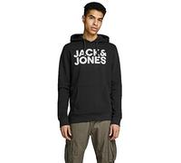 JACK & JONES Mens Jjecorp Logo Noos Hooded Sweatshirt, Black, L UK