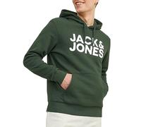 JACK & JONES Mens Jjecorp Logo Noos Hooded Sweatshirt, Mountain View/Fit:reg/Large Print, XXL EU