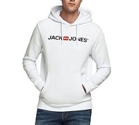 JACK & JONES Men's Jjecorp Logo Sweat Hood Noos 12137054 Hoodie, White, XL