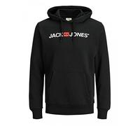 JACK & JONES Men's Jjecorp Logo Sweat Hood Noos Hoodie, Black (Black Detail:Reg Fit), X-Large