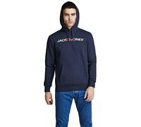 JACK & JONES Men's Jjecorp Logo Sweat Hood Noos Hoodie, Blue (Navy Blazer Detail:Reg Fit), Medium
