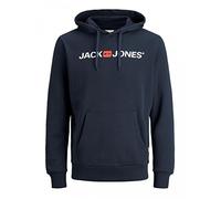 JACK & JONES Men's Jjecorp Logo Sweat Hood Noos Hoodie, Blue (Navy Blazer Detail:Reg Fit), Medium