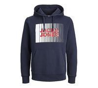JACK & JONES Men's Jjecorp Logo Sweat Hood Play Noos Sweatshirt, Blazer navy, L