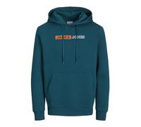 JACK & JONES Men's Jjecorp Logo Sweat Hood Play Noos Sweatshirt, Deep Teal/Print:Play 5, M